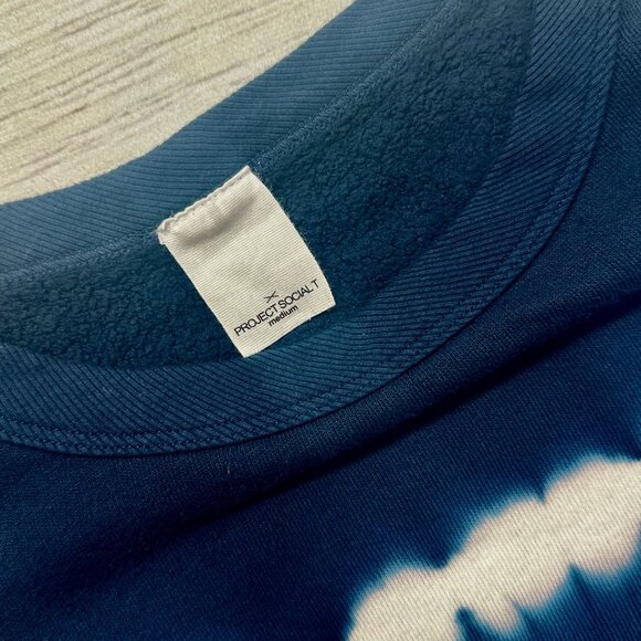 NWT Project Social T Navy Blue Crew Neck Tie Dye Long Sleeve Sweatshirt Size M - Picture 7 of 11